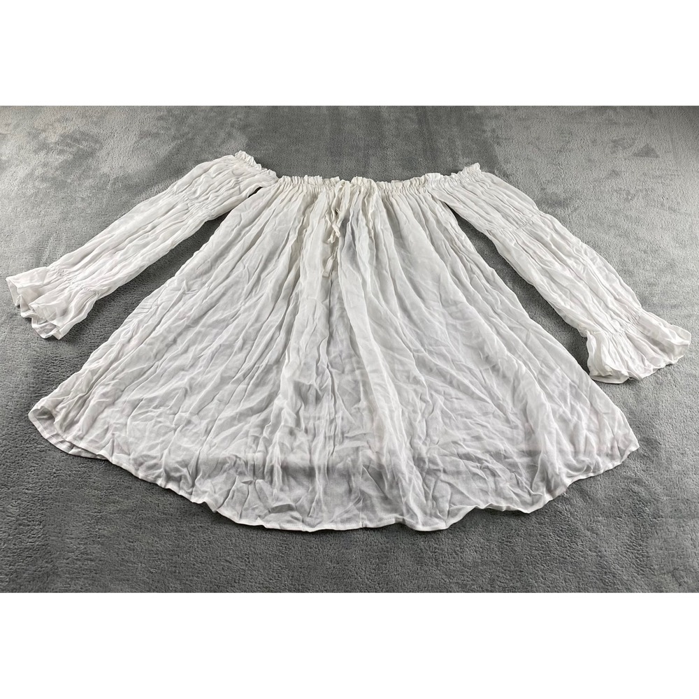 Anna-Kaci White Off The Shoulder Peasant Blouse Long Sleeve Boho Top Medium NWT